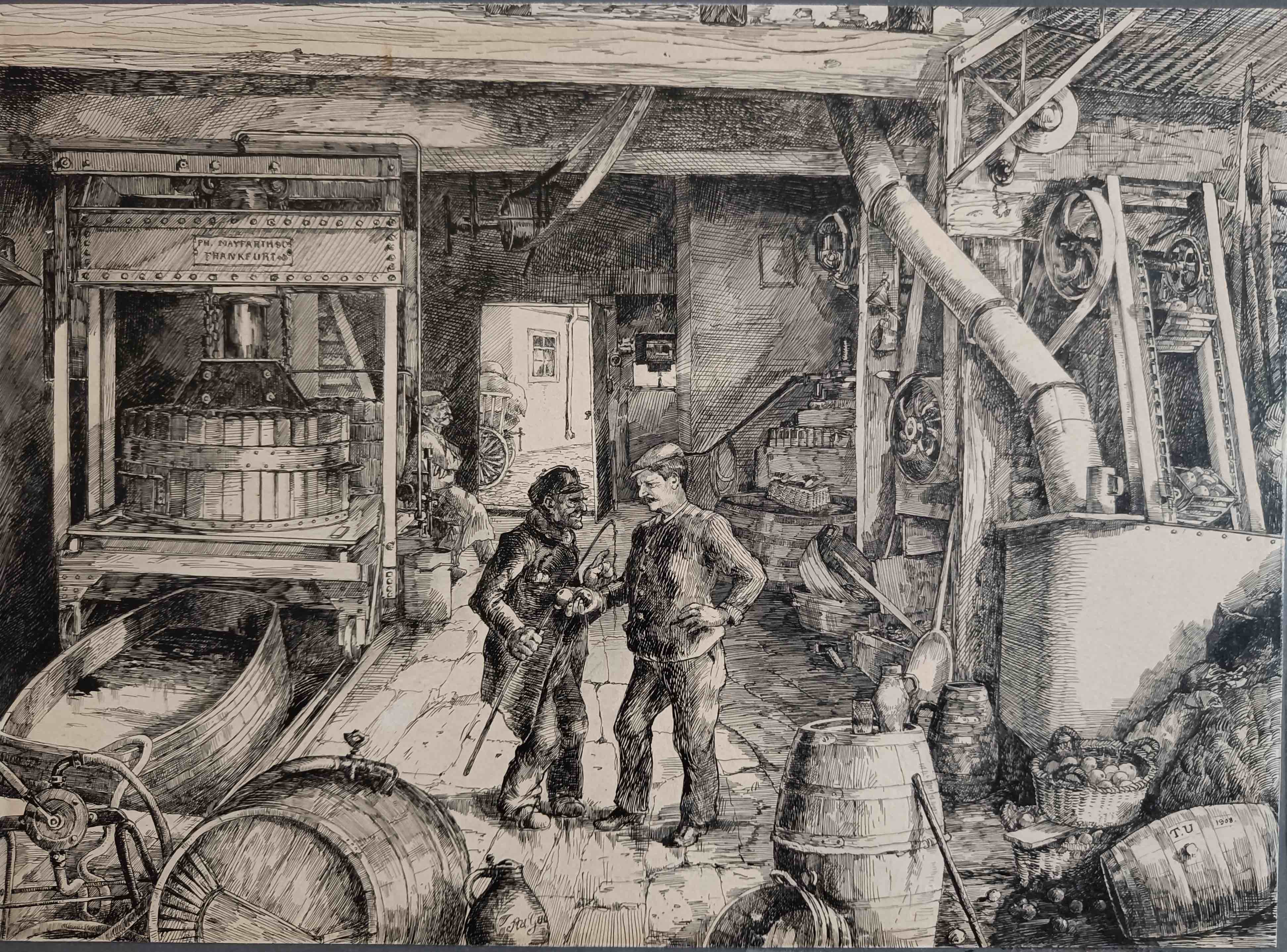 Historische Aufnahme des gelben Hauses im Brückenviertel